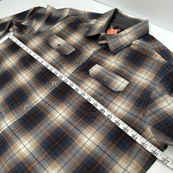 Swiss Tech Button Front Shirt Mens Sz XL Mambo Brown Plaid SM47Y118 - Picture 8 of 12